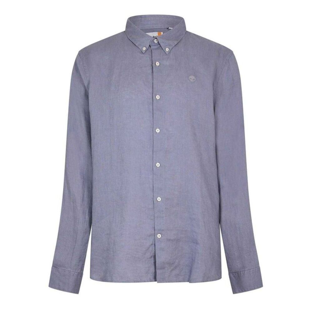 Timberland Mens Linen Relaxed Fit Shirt / Quicksilver